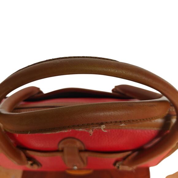 Dooney & Bourke All Weather Leather Satchel – Red Pebbled, Vintage 80s/90s - Picture 4 of 8
